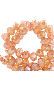 Faceted glass beads 3x2mm disc Crystal copper-diamond coating